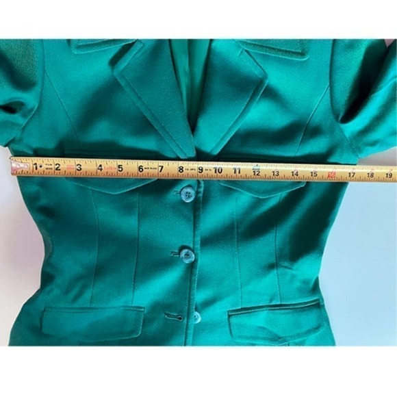 linda Allard Ellen Tracy Green Blazer Size 2 petite - Picture 8 of 11